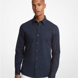 Michael Kors Slim Fit Medium 15 32/33 Stretch Cotton Dark Blue Shirt
